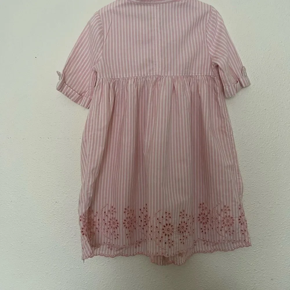 OLD NAVY pink embroidered button front shirt dress size 4